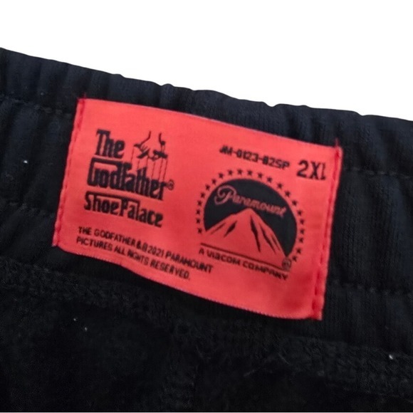 The Godfather Shoe Palace Black‎ Graphic Sweat Shorts Mens Size 2XL - Picture 4 of 6